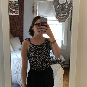 black & white floral shirt, brandy Melville